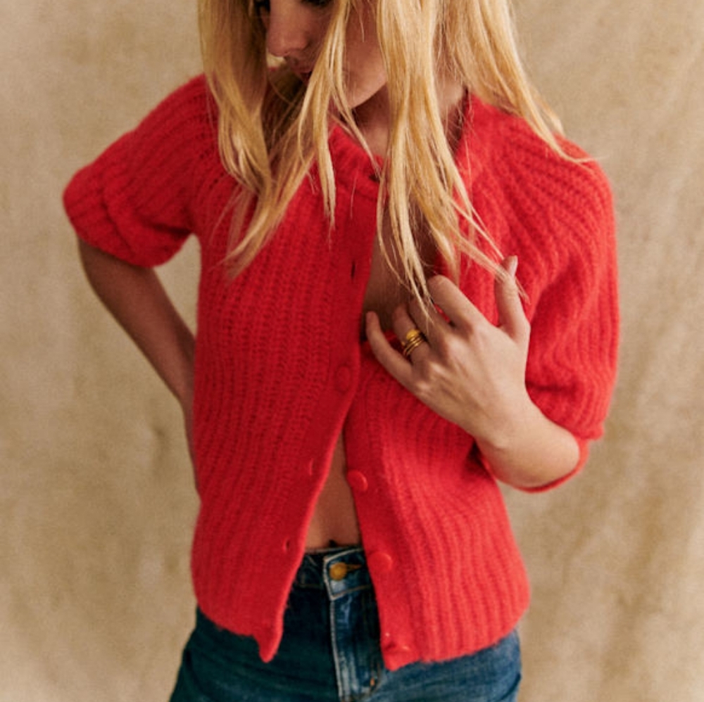 Sezane Emile Cardigan in Red size XS NWT - Picture 5 of 11